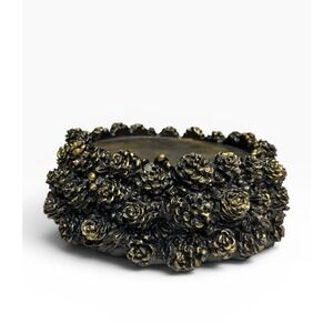Homeworx By Harry Slatkin Small Pinecone Candle Pedestal Holder Antique Gold